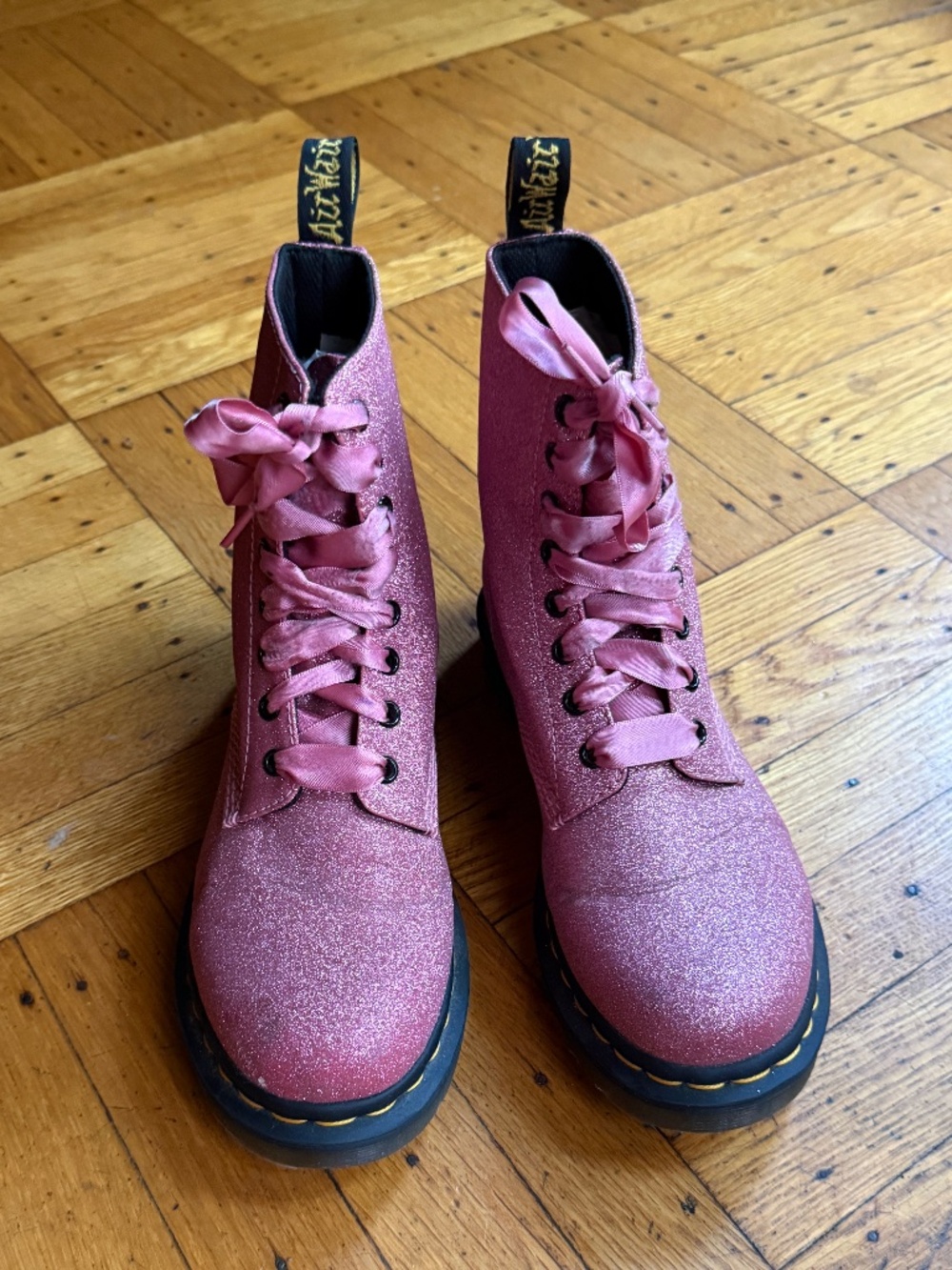 Dr. Martens Doc 1460 Pascal Glitter PINK Womens US 8